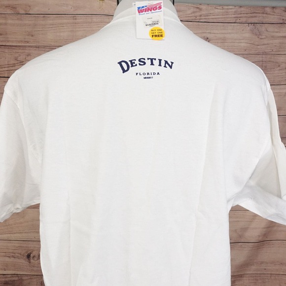 VINTAGE DESTIN FLORIDA SPELLOUT TRAVEL TOURIST 00s T-SHIRT SZ L NWT DEADSTOCK - Picture 4 of 7